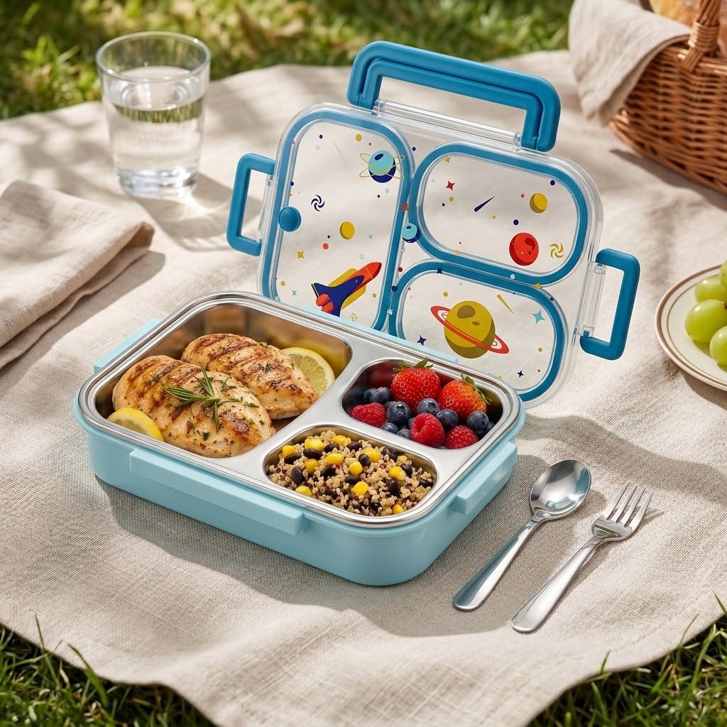 Food Storage Oven Safe - 900 мл. Милый ланч-бокс из нержавеющей